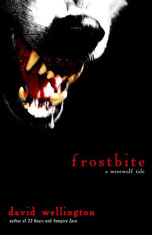 In this book cover image released by Three Rivers Press, "Frostbite," by David Wellington is shown.