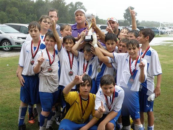 The U12B Thunder claimed first place in the BRSA United Cup, accumulating a 3-1 record in a five team bracket consisting of BRSC Red, JFC, CSC and La Fire. The Thunder allowed only three goals which was the deciding factor for the championship. The Thunder defeated BRSC Red on penalty kicks following a 2-2 tie with JFC after falling down by two goals.