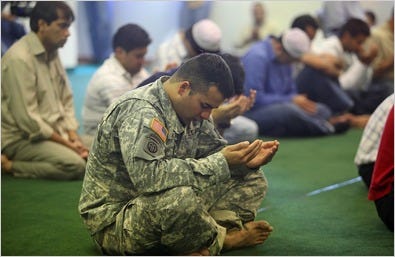 Sgt. Fahad Kamal participated in Friday prayers at the mosque of the Islamic Community of Greater Killeen outside Fort Hood.