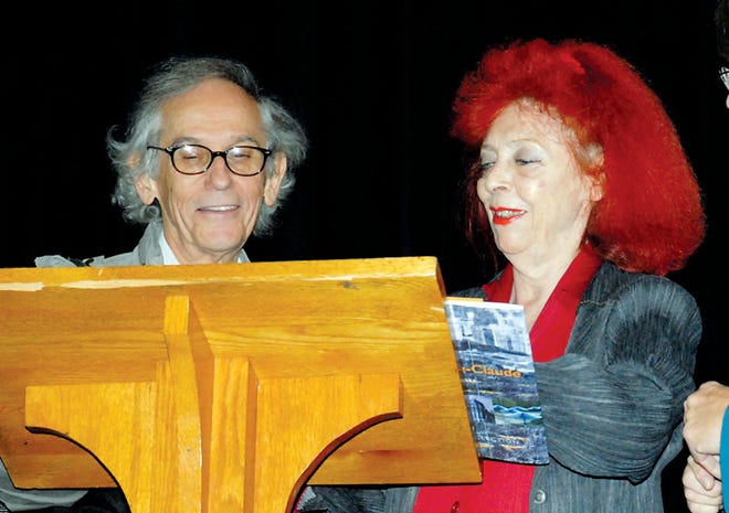 Photo courtesy of Candy Low Artists Christo, left, and Jeanne-Claude, well-known for their large-scale environmental artworks, spoke recently  to students at Blair Academy in Blairstown. Jean-Claude died Wednesday night.