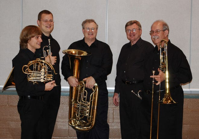 Members of Harmonium Brass, from left, Richard Williams, Chris Farris, Allen Lawless, Paul Copenhaver and Larry Bennett.