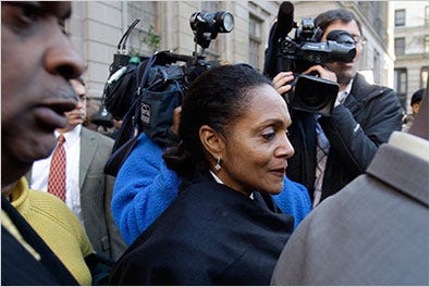 Baltimore Mayor Sheila Dixon left the courthouse after being convicted on Tuesday on one count of embezzlement for stealing gift cards that were meant for poor residents.