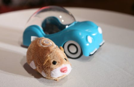 A consumer group claims the motorized hamster from Zhu Zhu Pets higher-than-allowed levels of the chemical antimony were found in the toy. The company denies this. and says it has the test result to prove it.