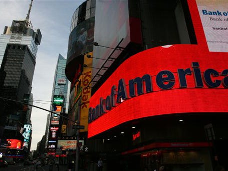 In this Sept. 15, 2008 file photo, traffic passes a branch of the Bank of America in New York. Bank of America said Wednesday, Dec. 9, 2009, it has repaid the entire $45 billion it owes U.S. taxpayers as part of the Troubled Asset Relief Program.