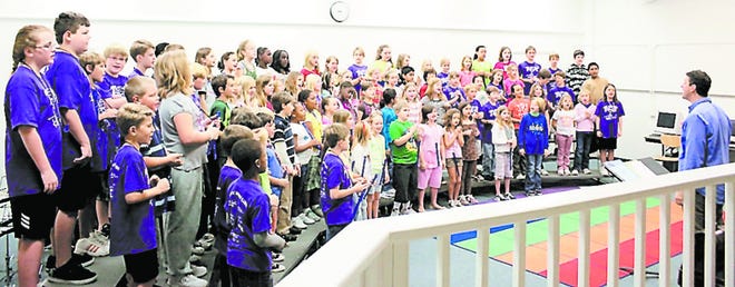 The Ketterlinus Dynamic Dolphins Chorus and Drumming group are ready for Monday's concert. By RENEE UNSWORTH, renee.unsworth@staugustine.com.