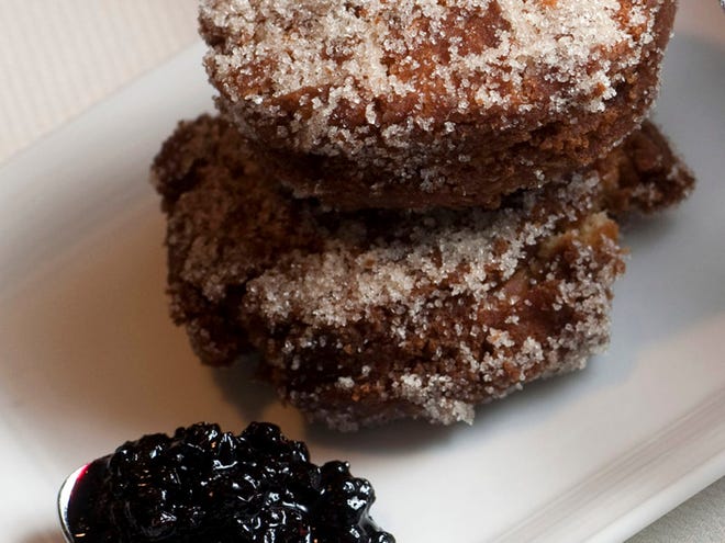 Todd Gray's apple cider doughnuts and blueberry jam.