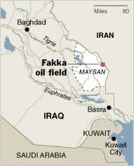 The Fakka oil field is a sore point between Iran and Iraq.