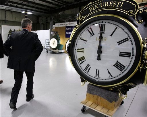 Mass. Rep. Scott Brown, who recently won the Republican primary in the race for the U.S. Senate seat vacated by the death of Edward Kennedy, tours the Electric Time clock factory in Medfield, Mass., Tuesday, Dec. 15, 2009.