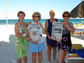 Patrice Dilworth of Freeport, along with her sisters Joyce, Dot and Roberta, took The Journal-Standard on the beach near Cancun at Riviera Maya resort for her son’s wedding.