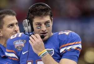 AP PhotoFlorida quarterback Tim Tebow walks the sidelines in the first half of the Sugar Bowl on Friday in New Orleans.