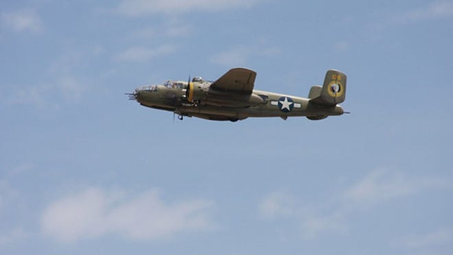 A B25H Mitchell Bomber similar to the one pictured here is visiting as part of the travelling History Flight, a nonprofit organization dedicated to immersing people in the aviation history of World War II.