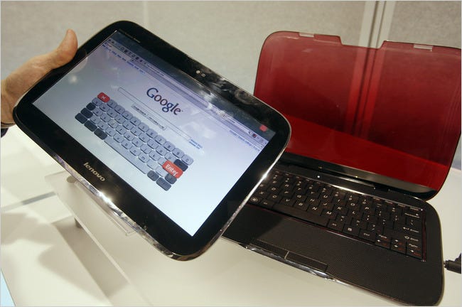 Lenovo’s hybrid PC that detaches to become a tablet netbook device.