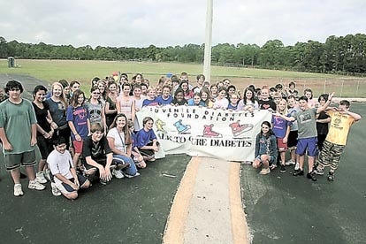 The Sebastian P.E. Class poses at the Kids Walk to cure diabetes. Contributed photos