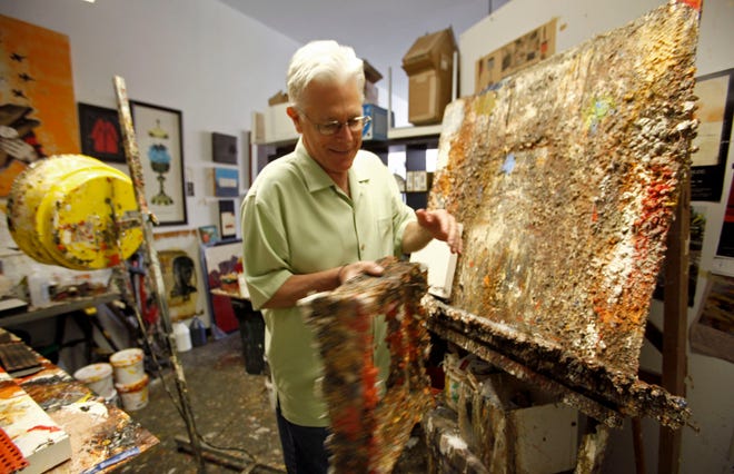 Father Bill Moore, seen in his studio at the Pomona Arts Colony in Pomona, Calif., is head of the Ministry of the Arts for the West Coast branch of his religious order, the Sacred Hearts of Jesus and Mary.