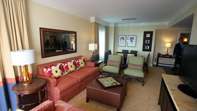 A room on the 20th floor of the Marriott Vacation Club Oceana Palms.
