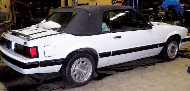 Tooling around the town with the funds going to the Optimists: This 1986 Ford Mustang convertible is one of many auction items available at the Chillicothe Optimist Club’s spaghetti supper Sunday at Tim & Shelly’s 2nd Street Bar & Grill.