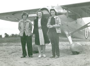 Freeport’s female aviation pioneers included (from left) Rosella Kastenbader, Bertha ‘Bert’ Walter and Lillian Engle.