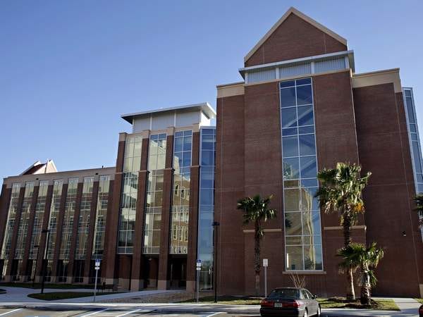 An exterior view of the University of Florida's Emerging Pathogens Institute located off Gale Lemerand Drive.