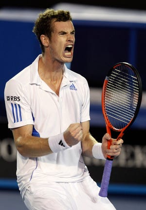 Andy Murray reacts Thursday during a match against Marin Cilic at the Australian Open. AP photo
