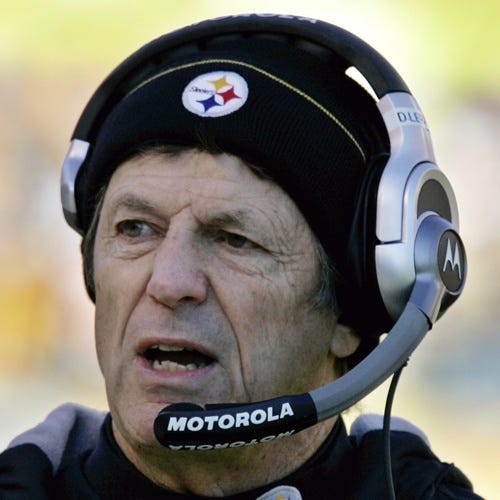 Defensive Coordinator Dick LeBeau watches his Pittsburgh Steelers face the Cleveland Browns in Pittsburgh on Dec. 28, 2008.
