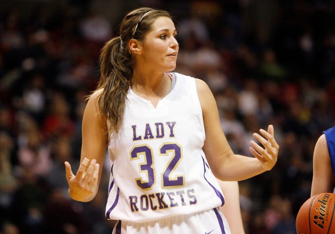 Routt's Katie Lindsey can't believe she was just called for a foul in the second half during the IHSA class 1A girls basketball state championship game at Redbird Arena in Normal Saturday Feb. 27, 2010.