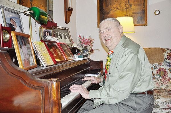 Eileen Marum/Standard-Times special
Jean-Louis Clapin tickles the ivories at his home in Westport. Clapin, 80, is the only one of the founders of the Fall River Richelieu Club surviving.