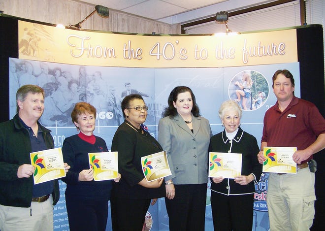 Secret City Festival sponsors and supporters were recognized during a Wednesday morning event at the Oak Ridge Civic Center. From left are Charlie Huey, Joye Montgomery, Joyce Woods, Sharon Templeton, Pat Imperato and Jon Hetrick.