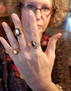 Kimbely Taylor's heirloom rings and other jewelry ended up at Hartville Coin following a burglary of her home, and she and her husband, Donald, had to buy back the items.