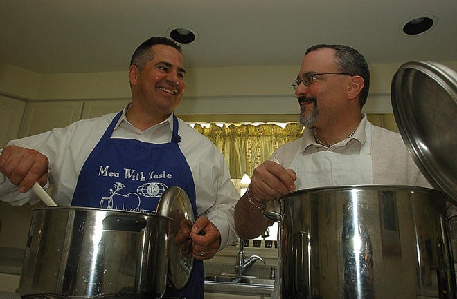 Kevin Fernandes, left, and Mike Almeida will cook up their specialties for Friday's Men With Taste event at the Portuguese American Civic Club.