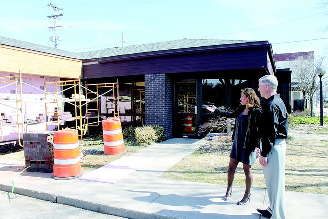 Edmondson Rouse Schmid Family Medicine building at 107 Bridge St. in Saranac is expanding to help better serve their patients and the community. The expansion is expected to be completed by mid-July. Dr. Terese Rouse and Dr. Steve Edmondson are looking at the addition to the medical building.