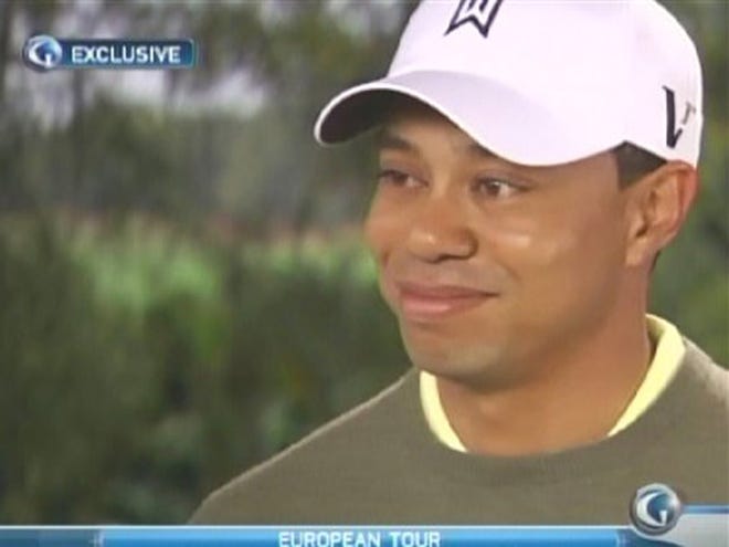 In this photo from video, Tiger Woods responds to questions during an interview with Golf Channel broadcaster Kelly Tilghman that aired on the Golf Channel on Sunday, March 21, 2010, at Isleworth Country Club in Windermere, Fla. Woods answered questions on camera for the first time since his early morning car crash last November and the sex scandal that cost him sponsors and fans.
