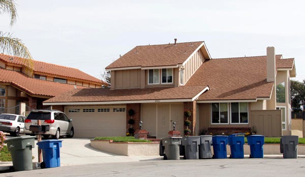 Nadya Suleman's home is shown in La Habra, Calif., Wednesday March 24, 2010. Suleman, also known as "Octomom" for giving birth to octuplets has defaulted on a $450,000 balloon payment on her house and is facing foreclosure within days if payment is not made.