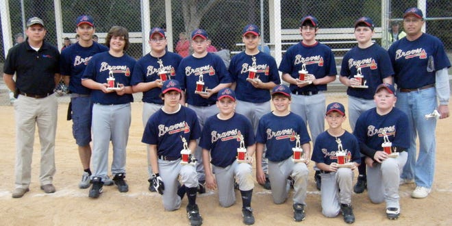 The Rincon Braves placed second in the 2010 Effingham County preseason 14-and-under junior boys tournament March 25 with a 4-2 record. Pictured, left to right, are (front row) Ashton Saxon, Ryan Nease, Joshua Crosby, David Sharpe and Brannen Wilson; (back row) assistant coaches Danny Nease and Kyle Houston, Ryan Slaughter, Joshua Searles, Linscott Prokop, Spencer Houston, Dylan Hodges, Andrew Allen and head coach Mike Sharpe. (Special to Effingham Now)