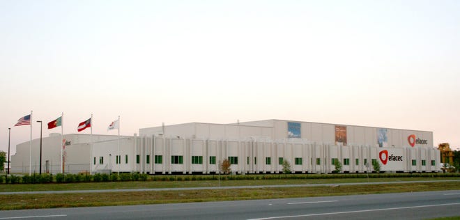 Portuguese business officials and diplomats, along with Gov. Sonny Perdue, will officially inaugurate the EFACEC manufacturing facility Monday. Effingham County's newest industry, which manufactures power transformers, is located in the Effingham Industrial Park at Ga. 21 and Ebenezer Road. (Wayne Hodgin/Effingham Now)