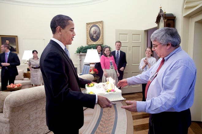 Adviser Pete Rouse, right, is President Barack Obama's pick to implement 
health care reform. Obama has urged advisers to consider moving sooner on a 
board for controlling Medicare spending.WHITE HOUSE / PETE SOUZA