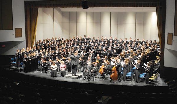 The Lenawee Community Chorus, Adran College Choir, a chamber orchestra and soloists Elizabeth Major, Monica Swartout-Bebow, Erik Johanson and Eric Graber, under the direction of Tom Hodgman, perform Mozart’s Requiem Sunday at Dawson Auditorium.