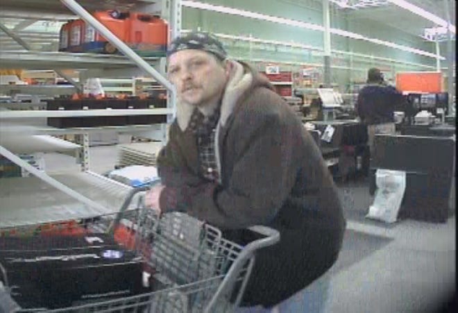 This surveillance photo shows the man who reportedly stole more than $1,000 worth of merchandise from the Chambersburg Wal-Mart on Feb. 19.
