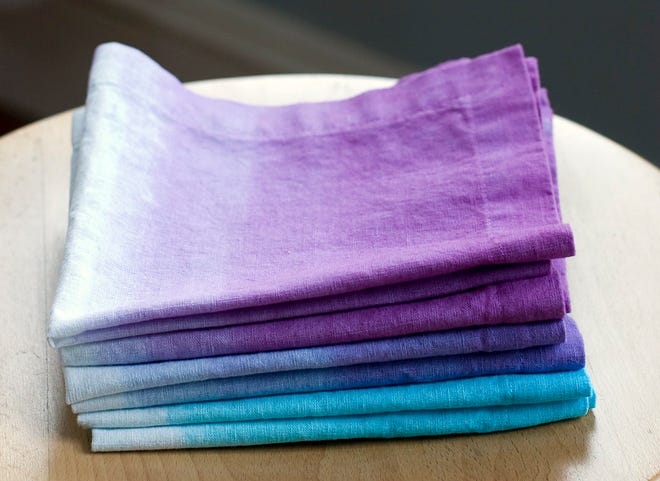 Instructions for sewing and dyeing napkins are among the 150 projects in "Martha Stewart's Encyclopedia of Sewing and Fabric Crafts."  (AP Photo/Holly Ramer)