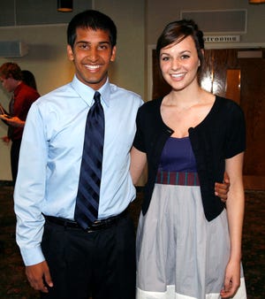 Teen of the Year Rohan Bhargava and Ellen Martin after the banquet at Skyland Pines Monday. Both are from Jackson.