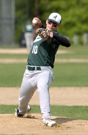 Abington starting pitcher Zach Littman delivers against Norwell in the first inning Tuesday.