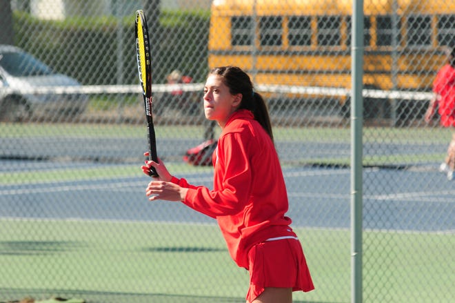 Dennis R.J. Geppert/The Holland Sentinel
Holland senior tennis player Jennifer TenBrink is undefeated in the OK Black heading into this weekend's conference tournament.
