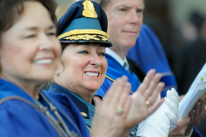 Massachusetts State Police Col. Marian J. McGovern at yesterday's commencement.