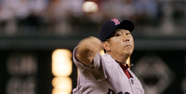 Boston pitcher Daisuke Matsuzaka improved to 3-1 after his longest outing of the year. He struck out five and walked four, giving up just one hit to Juan Castro. Dice-K has never pitched a complete game in the majors.