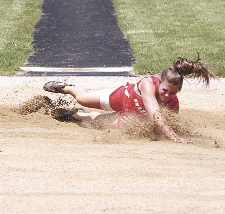 Colon's Paige Thornton won a regional crown in the long jump.