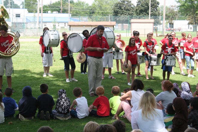 Band director Jerry Rose spoke to the students.