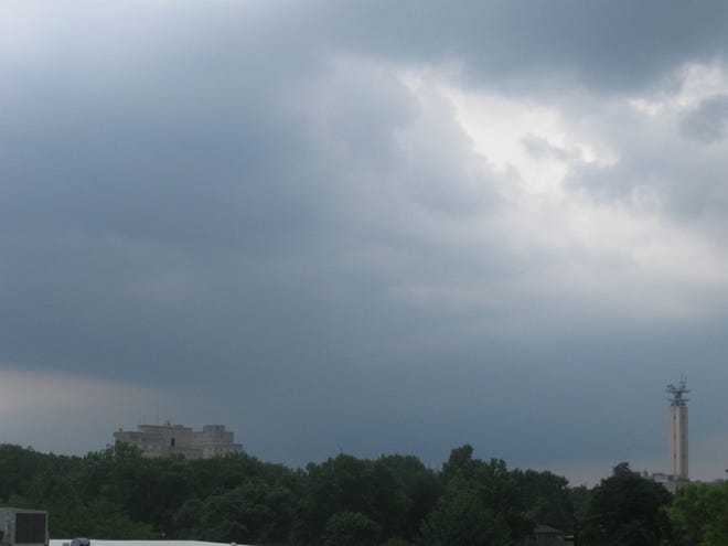 A storm moves through Springfield on May 25, 2010.
