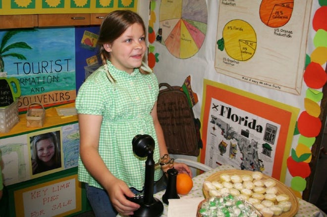 Key limes are so associated with Florida that fourth-grader Sarah Kate Levin played a Kay Lime Pie Girl during Bolles' Florida Day.