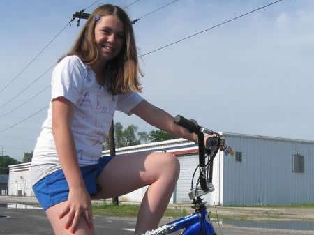 Cassidy Johnson of Springfield used a small bike-a-thon to raise money for a group that supports people with autism.