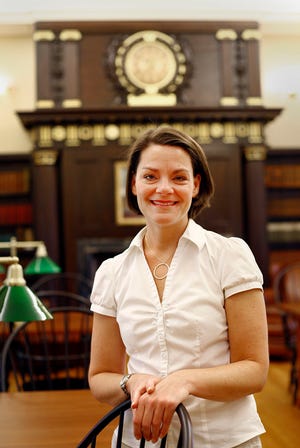 Carolyn Ravenscroft, archivist at the Duxbury Rural and Historical Society's Drew library.