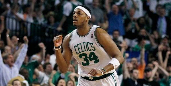 Paul Pierce, who helped lead the Celtics to an NBA title two seasons ago, has them back on the doorstep. "My friends really grew up (as) L.A. fans and, all of a sudden, are Celtic fans because of me. So it's a little weird for them."